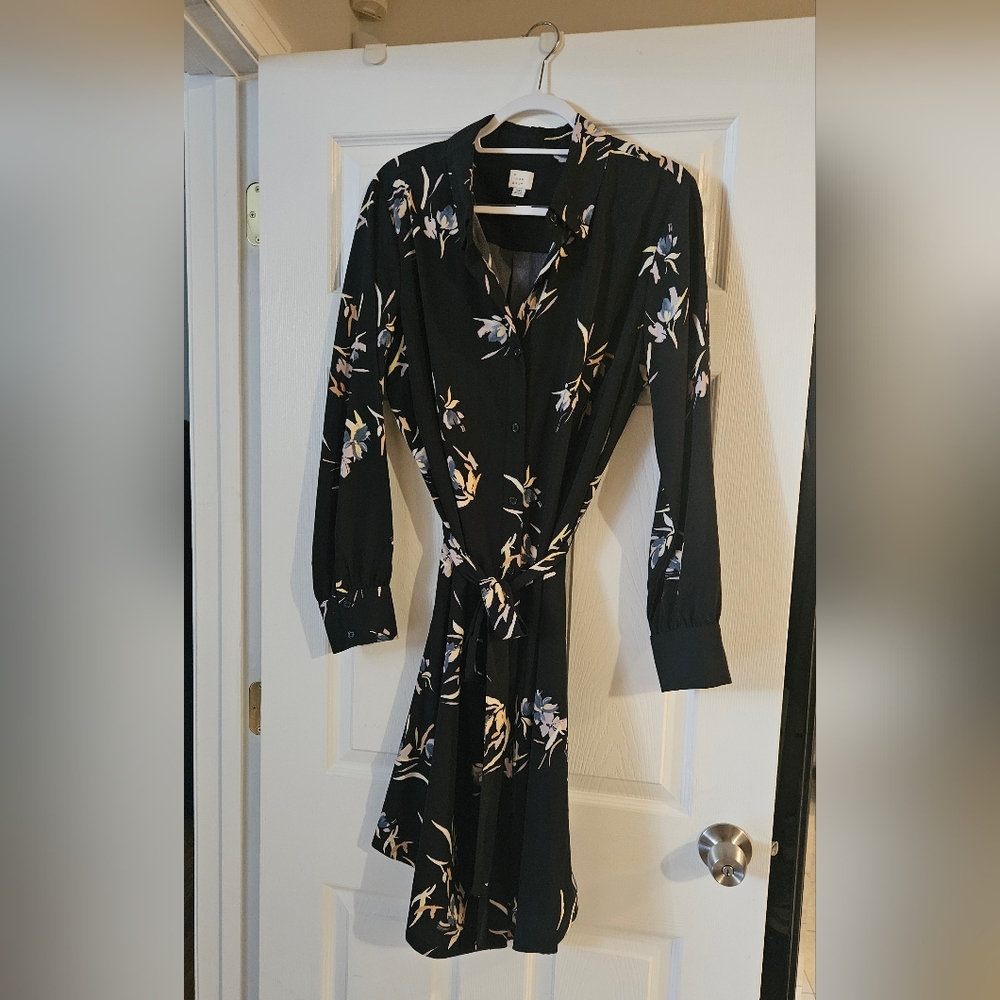 a new day Black Floral Long Sleeve Dress